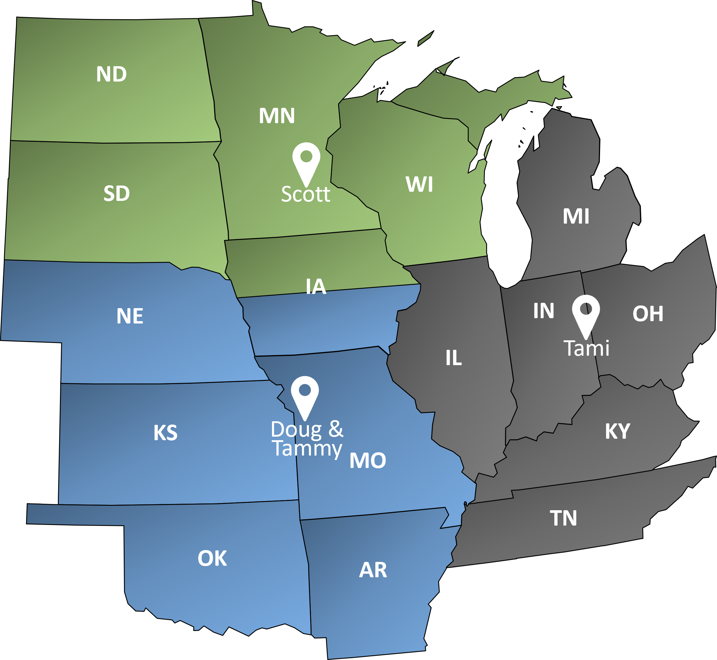 We're well positioned to cover accounts across the Midwest